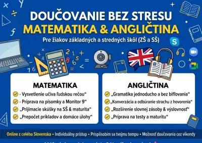 Trpezlivé doučovanie matematiky a angličtiny ZŠ aj SŠ online