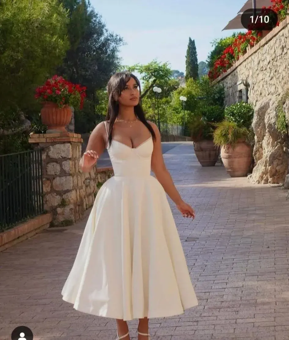 Mademoiselle White Tulle Midi Dress