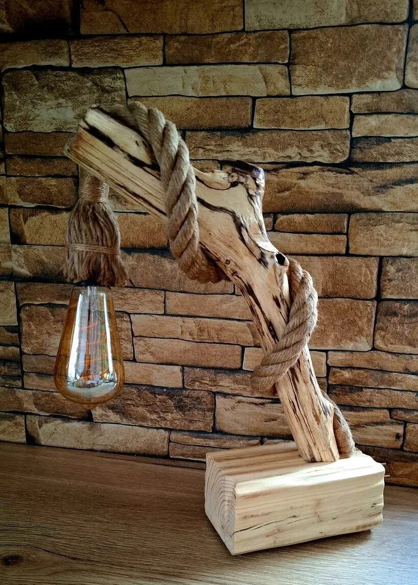 Stolová lampa, Rustikálna stolová lampa, Vintage lampa