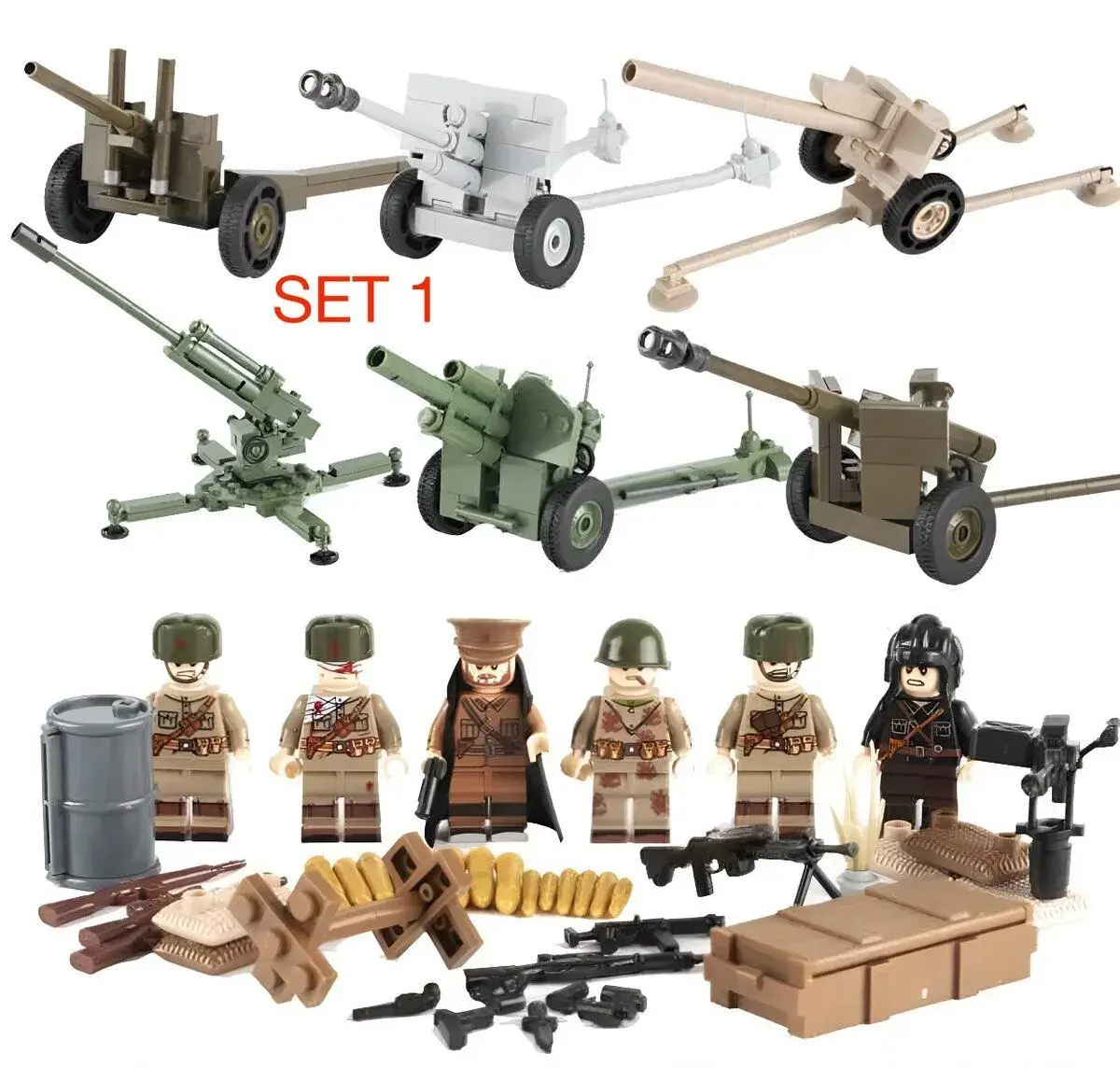 Rôzne sety vojakov 6 + doplnky - typ lego - nové