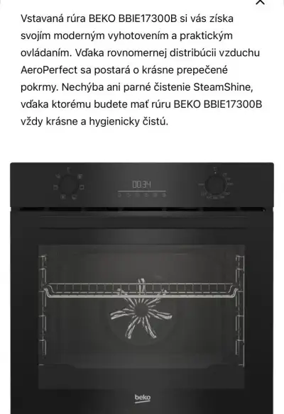 Vstavaná rúra, používaná 10 mesiacov.
