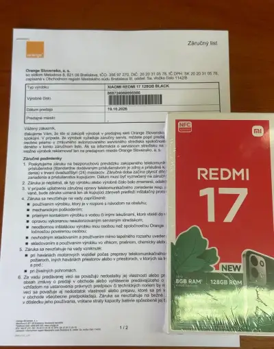Xiaomi Redmi 17 4GB/128GB Black nerozbalený, so zárukou