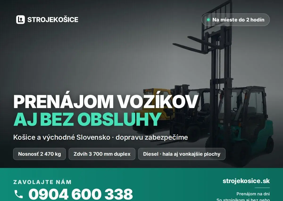 Prenájom vysokozdvižných vozíkov - Košice a okolie