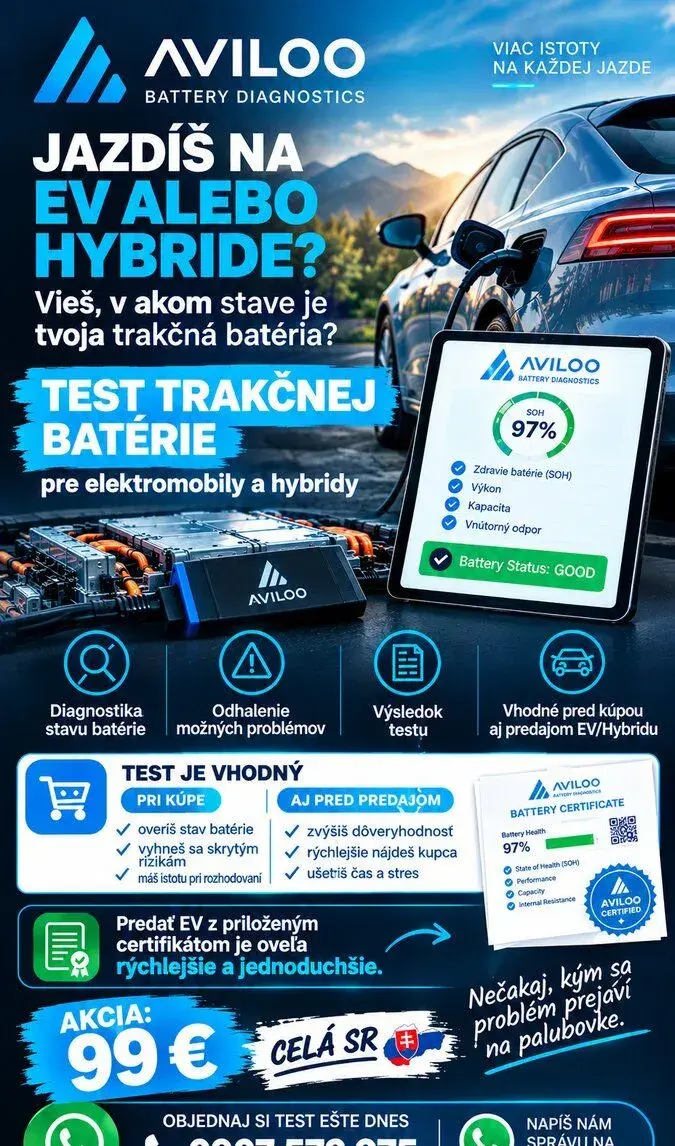 ✔️TEST BATÉRIE ELEKTROMOBILU S certifikátom AVILOO celá SR