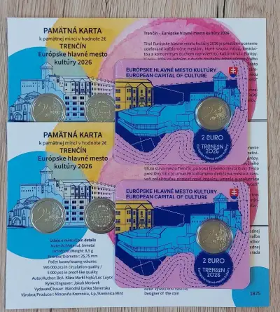 Pamätná karta+coincard 2 euro 2026 Trenčín