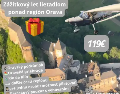 Darčekový poukaz na let lietadielkom ponad Oravu