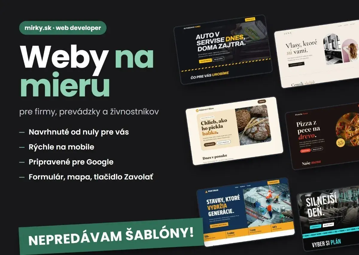 Tvorba webstránok na mieru