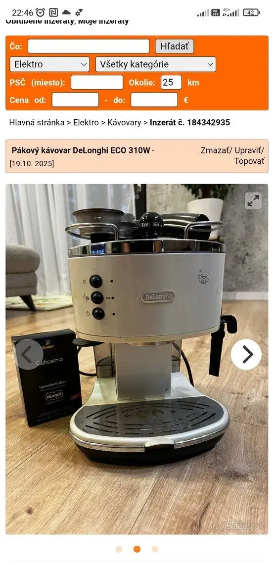 delonghi nefunkčný aj iný