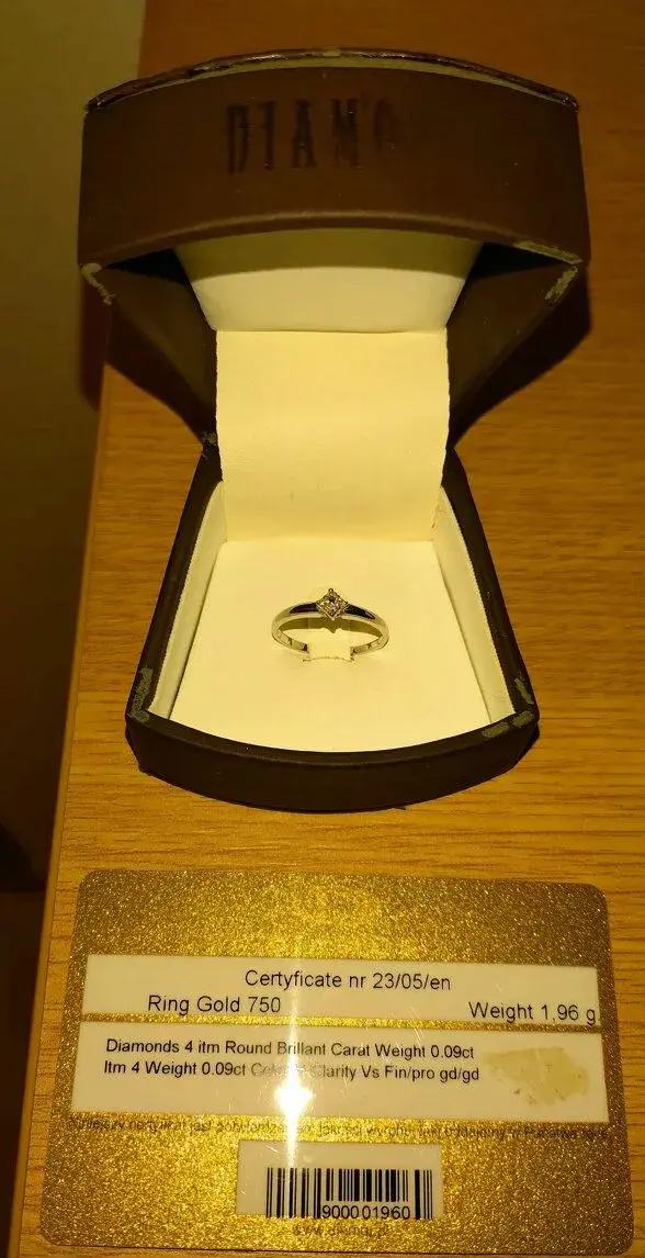 diamantový prsteň