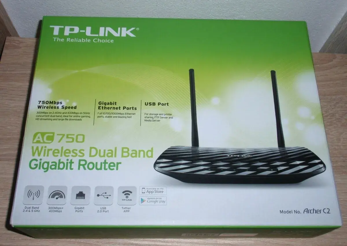 Wifi router TPLINK Archer C2 AC750
