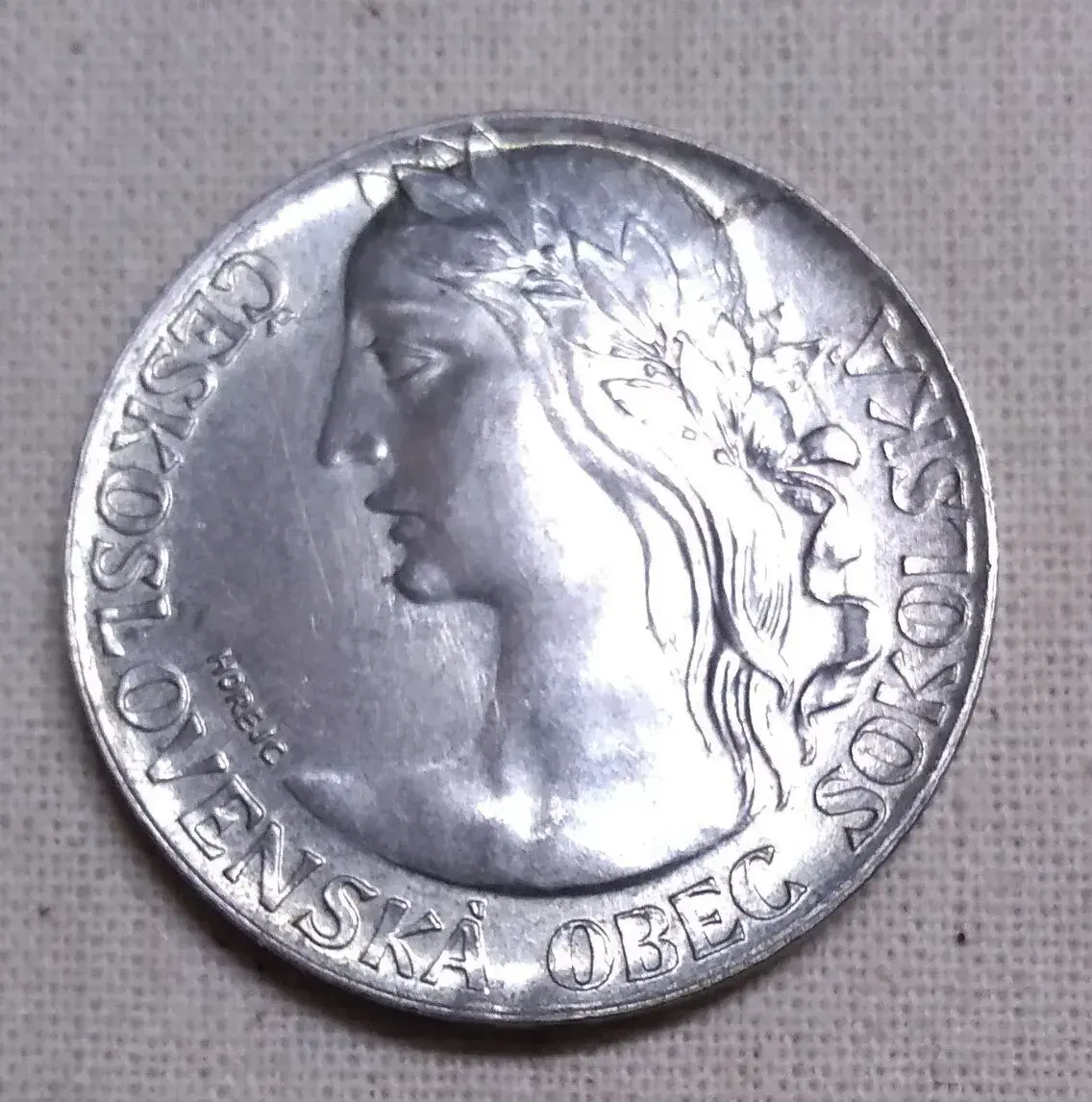 Strieborná medaila Všesokolský slet v Praze 1948