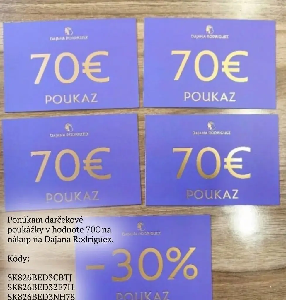 Darčekové poukážky Dajana Rodriguez