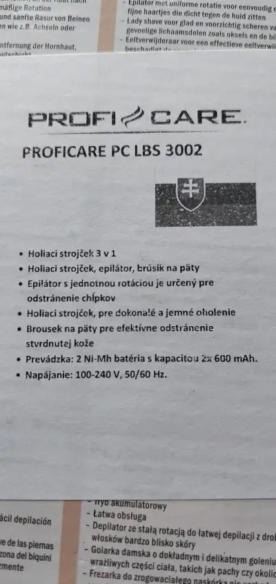 Epilátor Profi-Care