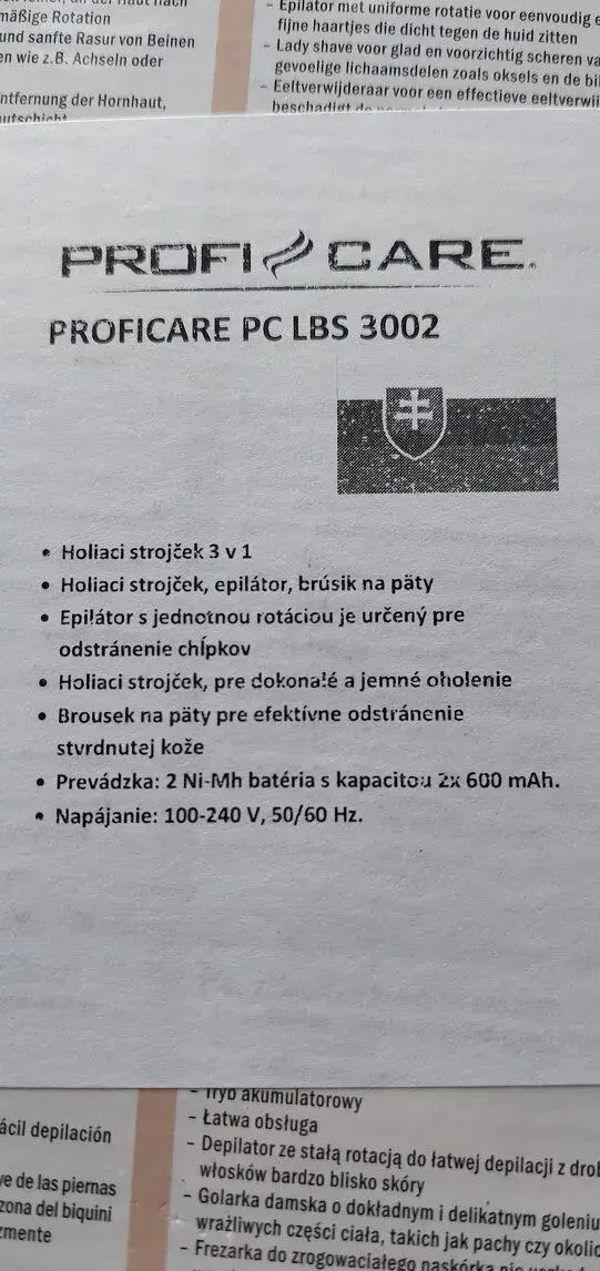 Epilátor Profi-Care