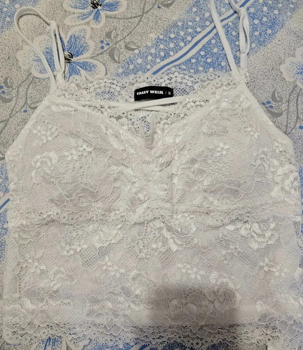 Biely cipkovany top XS ako novy