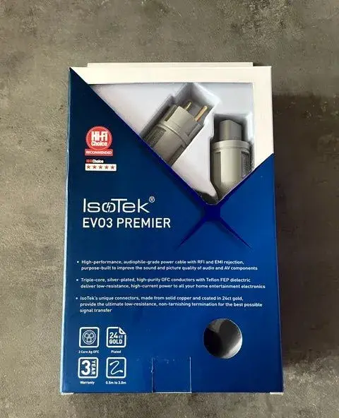 IsoTek EVO3 Premier – nový, nepoužitý napájací kábel