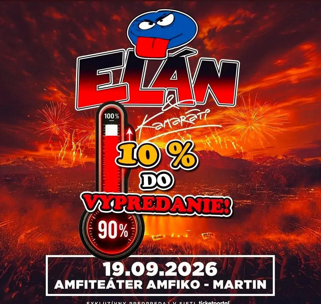 3 lístky na koncert Elánu v Martine