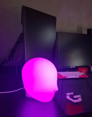 LED svietiaca hlava - stolová lampa