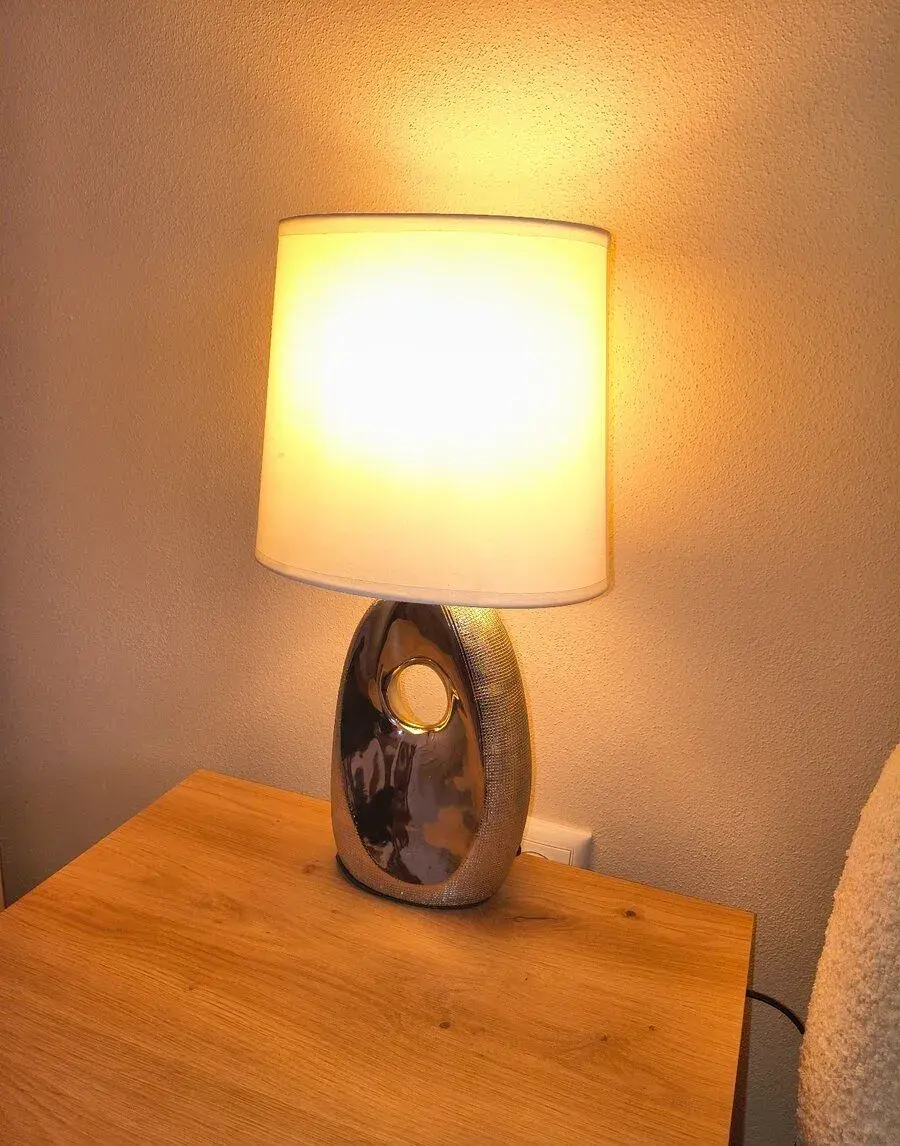 2 x Stolová lampa Hierro keramika/chróm