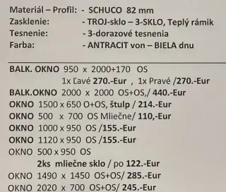 Predaj PVC okná SCHUCO 82mm