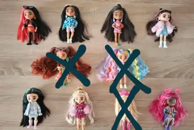 Sada 7 ks bábika Barbie Mattel Extra Fly Minis 15cm
