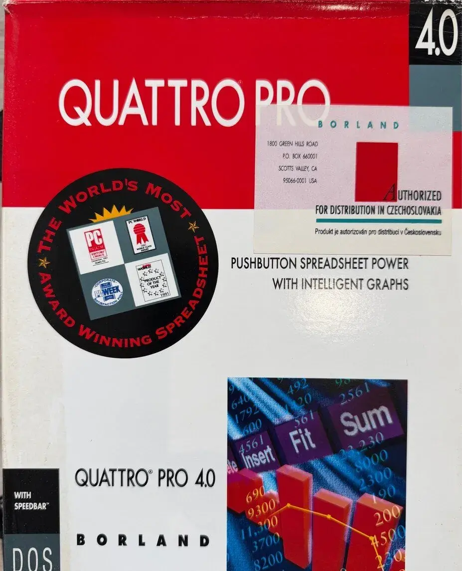 Borland Quattro Pro 4.0 – kompletné balenie, diskety, retro
