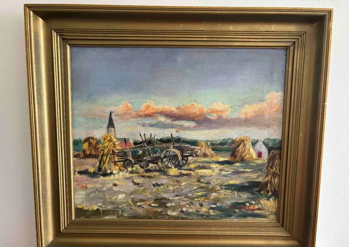 Obraz André Peere, Žně, olej plátno 67x76