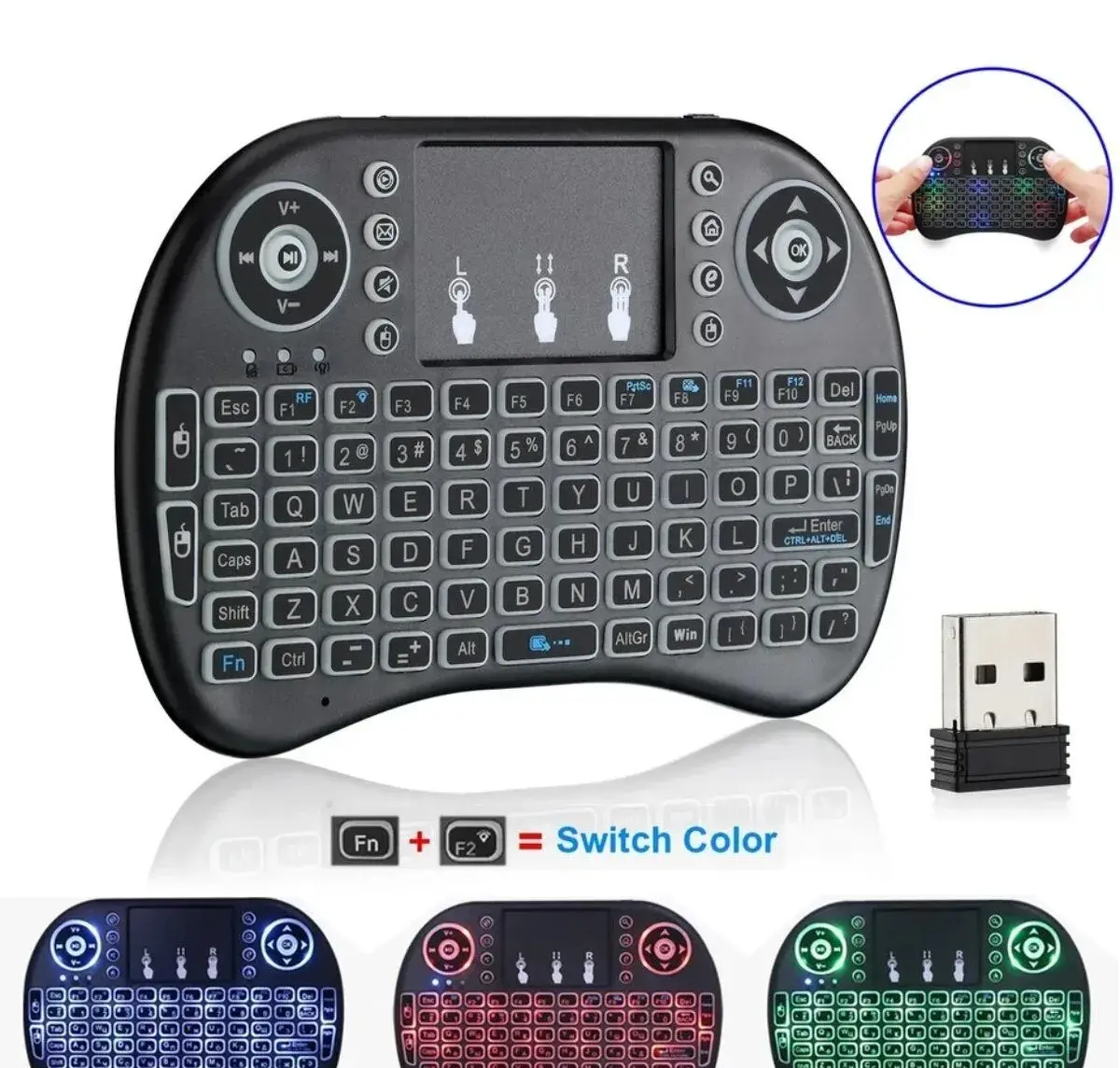 Bezdrôtová klávesnica a myš (touchpad)