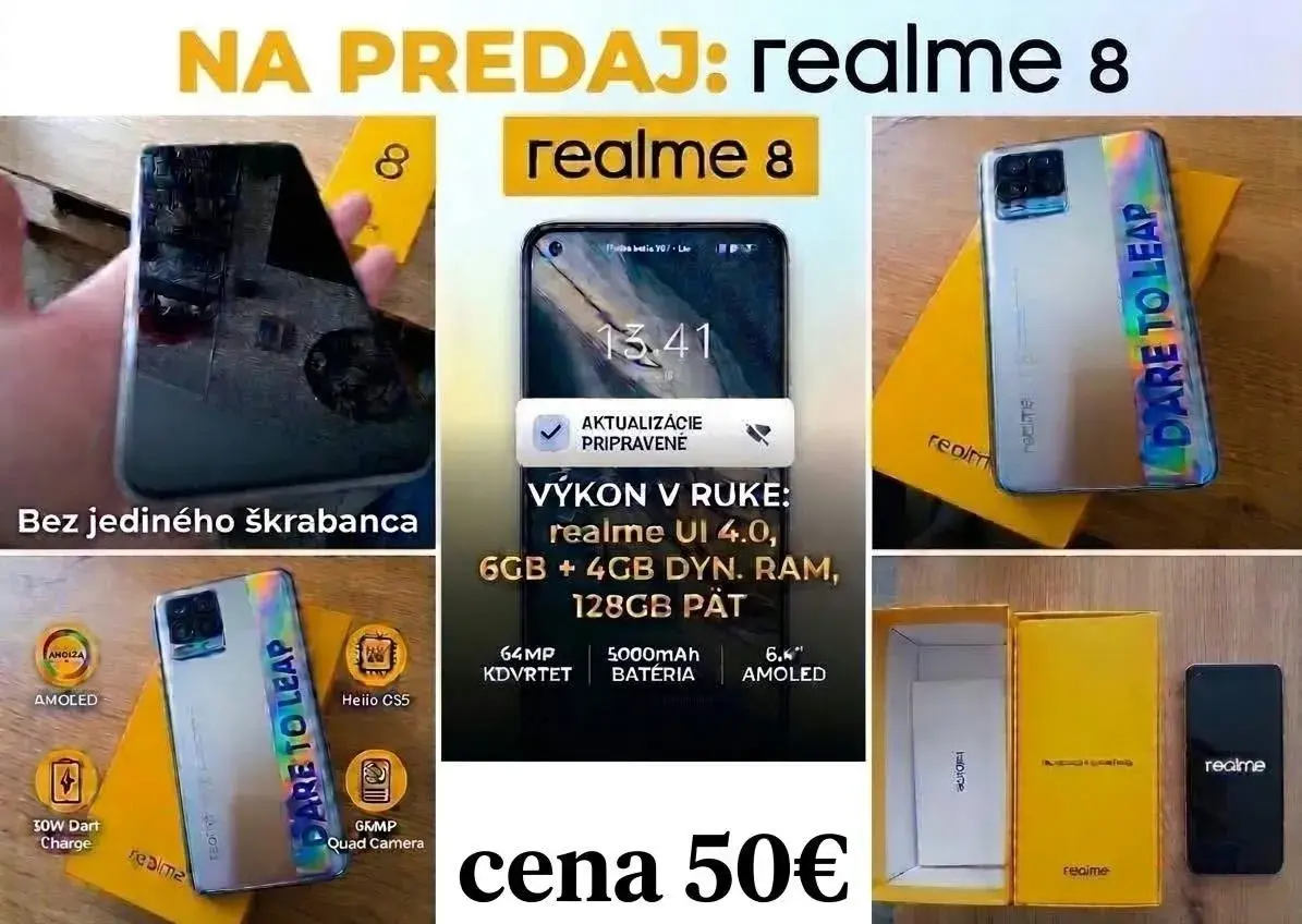 Realme 8 Dual SIM 6GB+4GB/128GB Cyber Silver