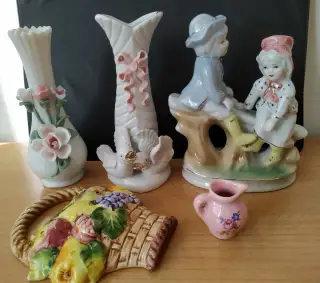 Porcelánové dekorácie- soška, vázy