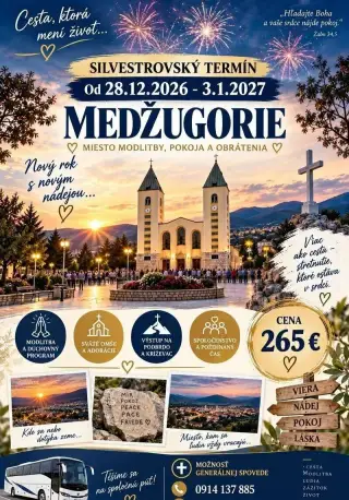Pútnický zájazd do Medžugorie Silvester 2026