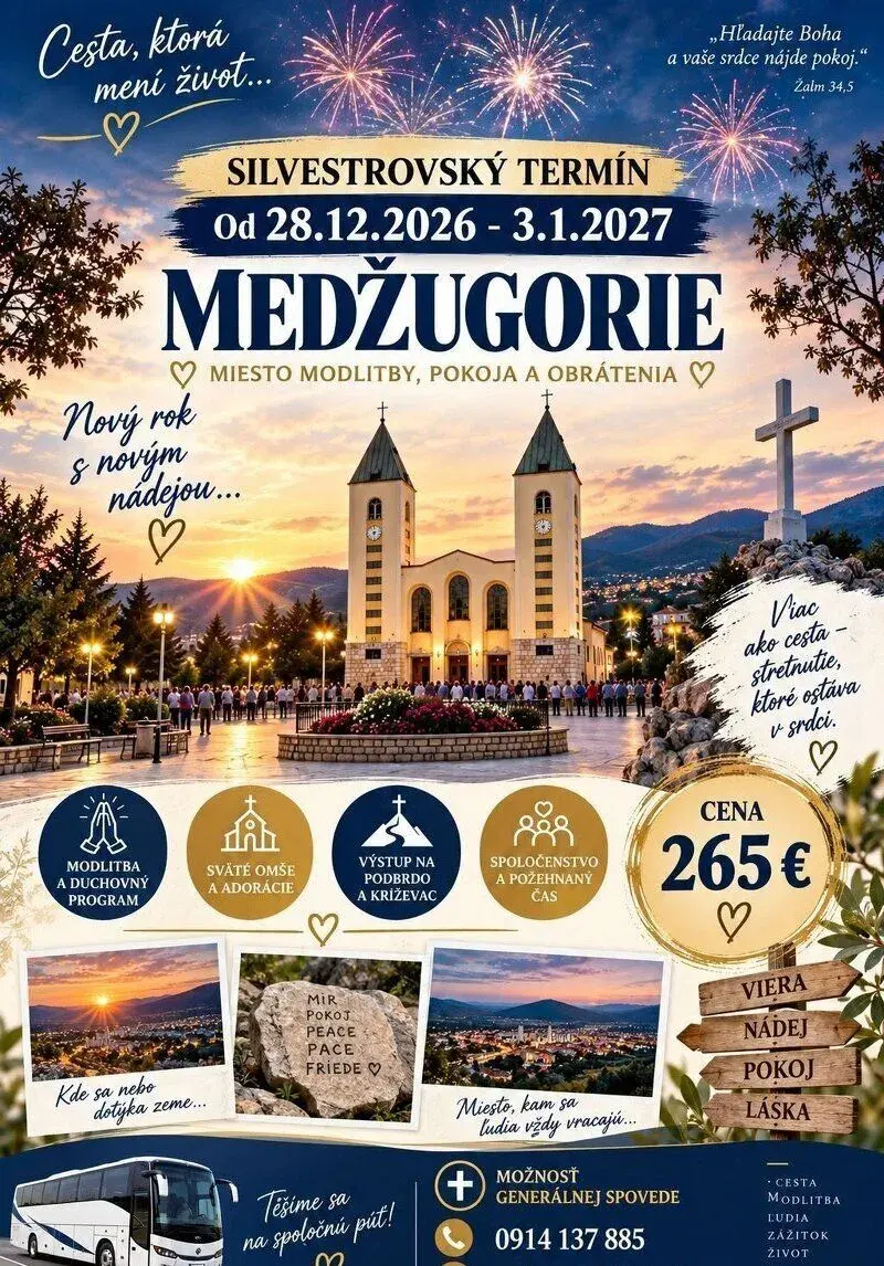 Pútnický zájazd do Medžugorie Silvester 2026