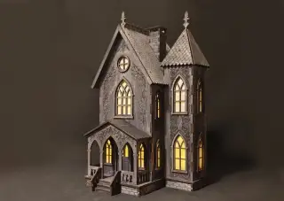 Gotický svietiaci domček – Halloween dekorácia