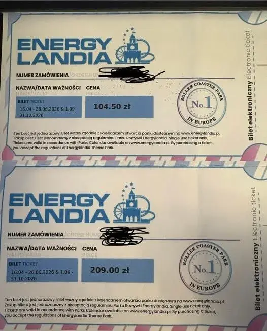 Vstupenky - Energylandia / Energylandie