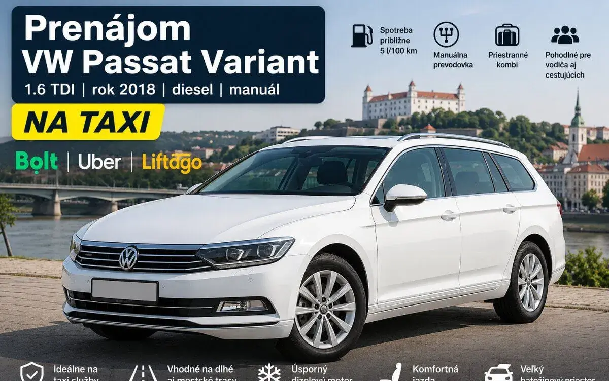 Prenájom VW Passat Variant 1.6 TDI - TAXI