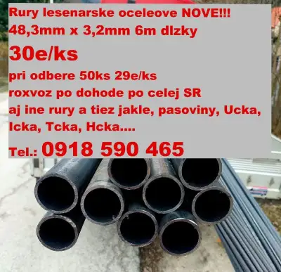 Lešenárske trúbky rúry nove 6m dlzky
