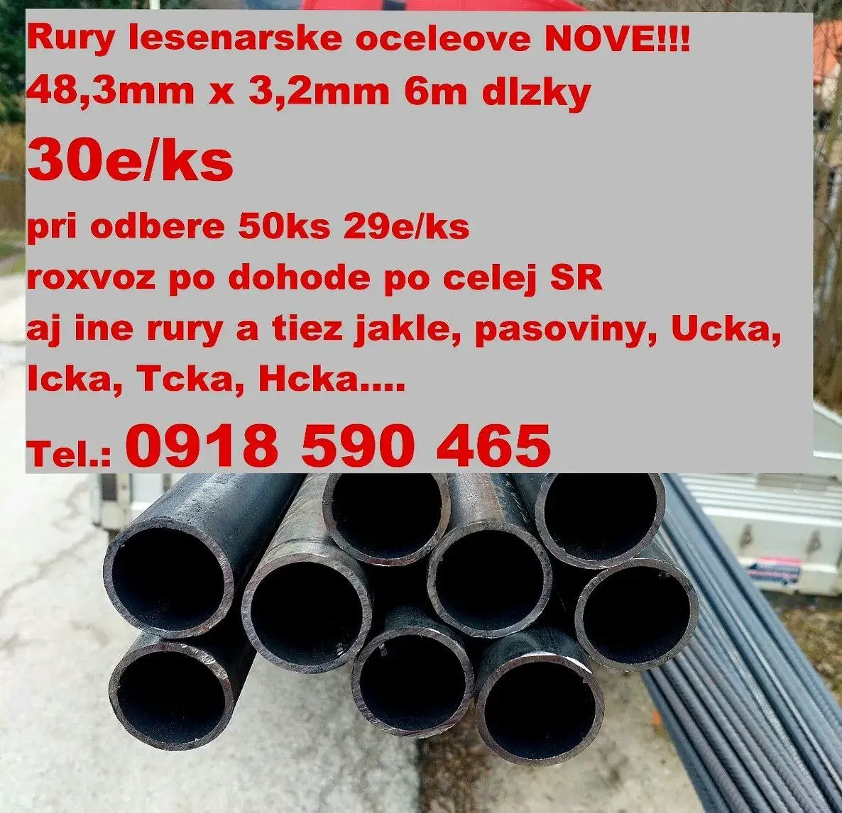 Lešenárske trúbky rúry nove 6m dlzky