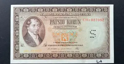 Bankovky 2.ČSR 500 Kčs 1946 séria CHa Aunc
