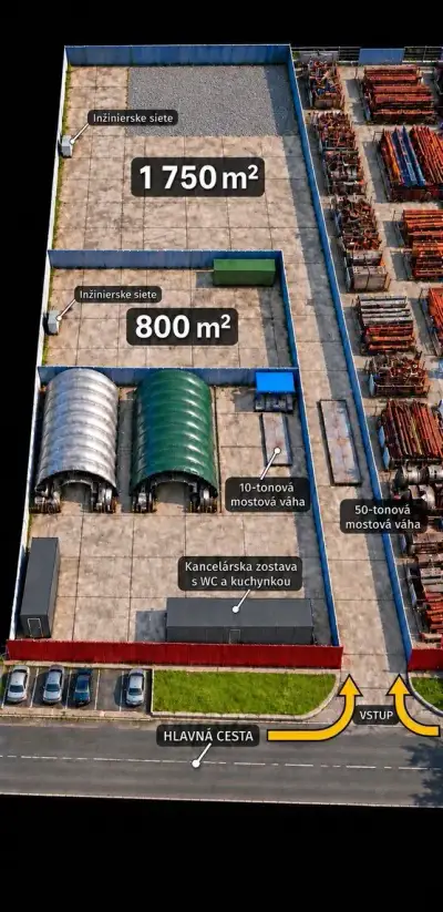 Prenájom priemyselného areálu 800m² – 4000m², Košice - Jarmo