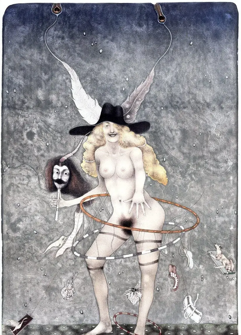 Gažovič Vladimír, Evičkine Hulla Hop, 1988, veľká litografia