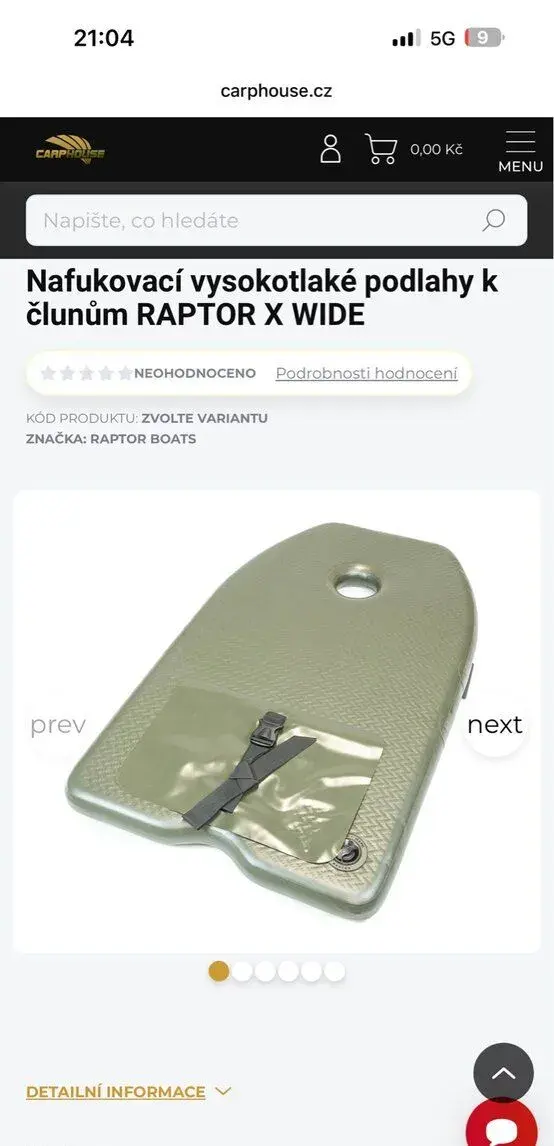 Nafukovacia podlaha čln Raptor 270