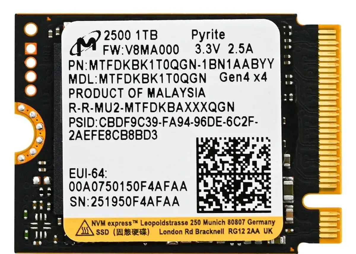 M.2 NVME SSD Micron 2500 1TB