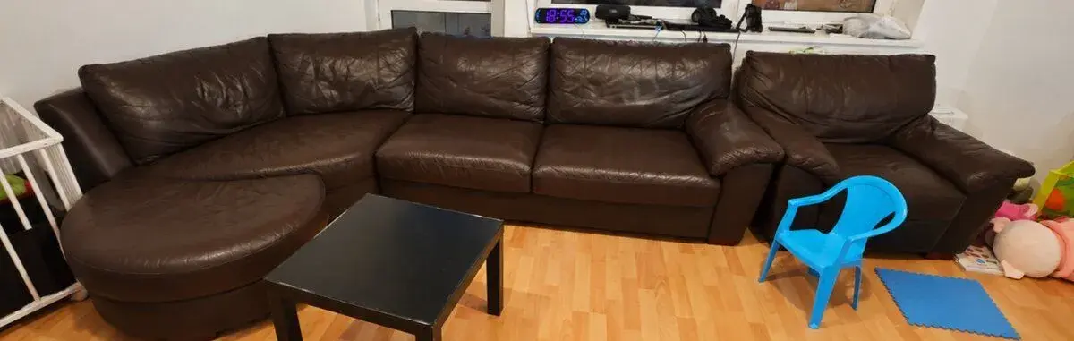 Kožená rohová sedačka – veľká a pohodlná