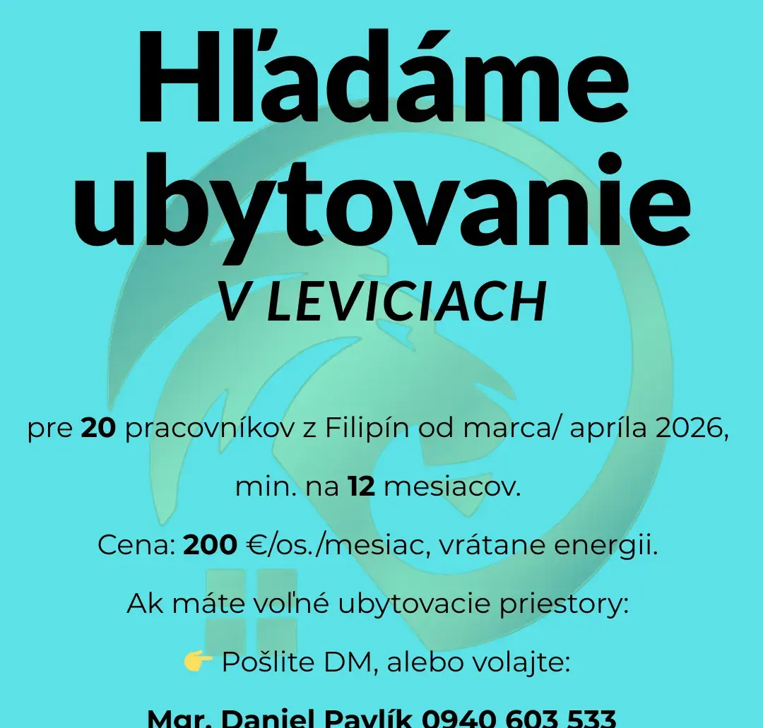 LEV REALITY - HĽADÁME UBYTOVANIE V LEVICIACH