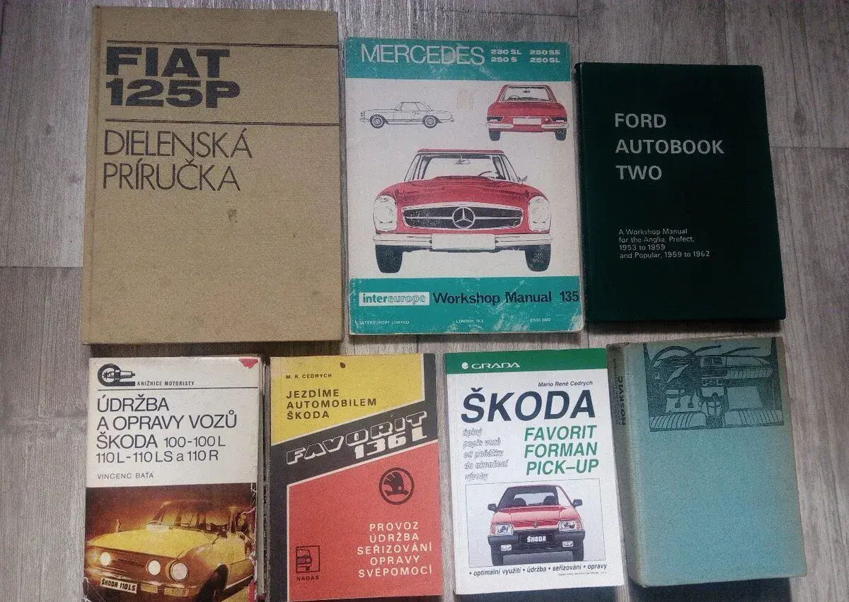 Škoda, Ford, Mercedes, Fiat, Moskvič, Trabant, Opel, BMW.