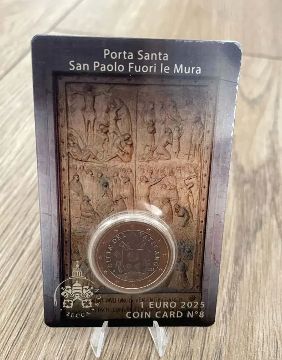 1€ Coincard Vatikán 2025 - Sväté dvere