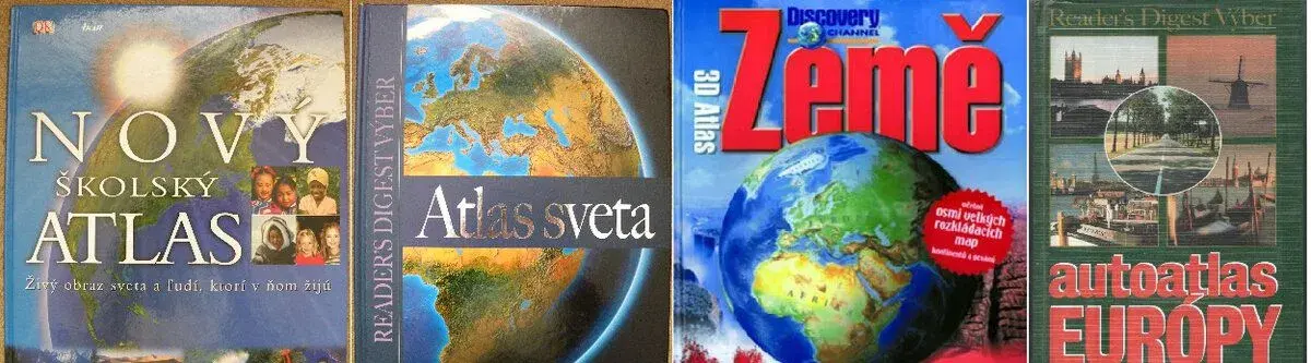 Atlasy sveta, turistické mapy a cestopisy