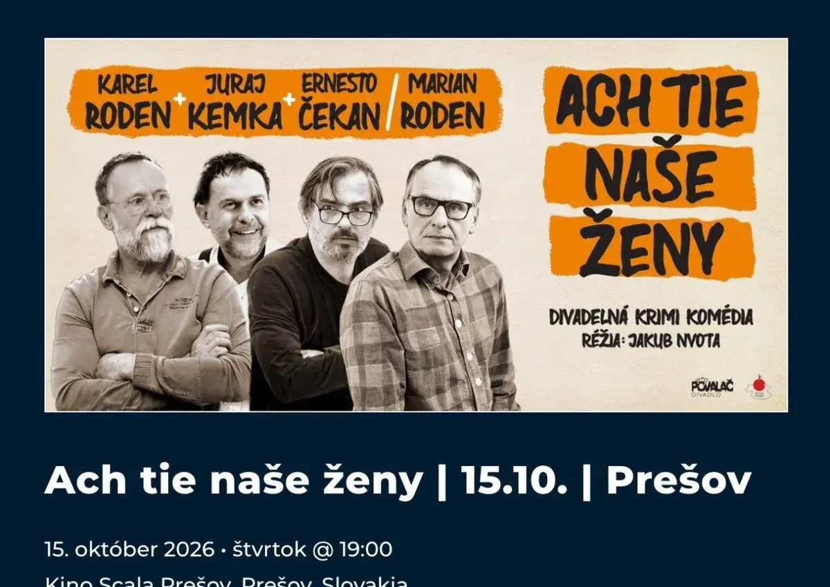 Vstupenka - Ach tie ženy | 15.10. | Prešov / K. Roden