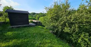 Záhrada s drevenou chatkou - Košická Nová Ves
