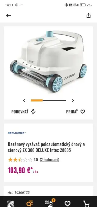 INTEX ZX300 NAZENOVY VYSAVAC